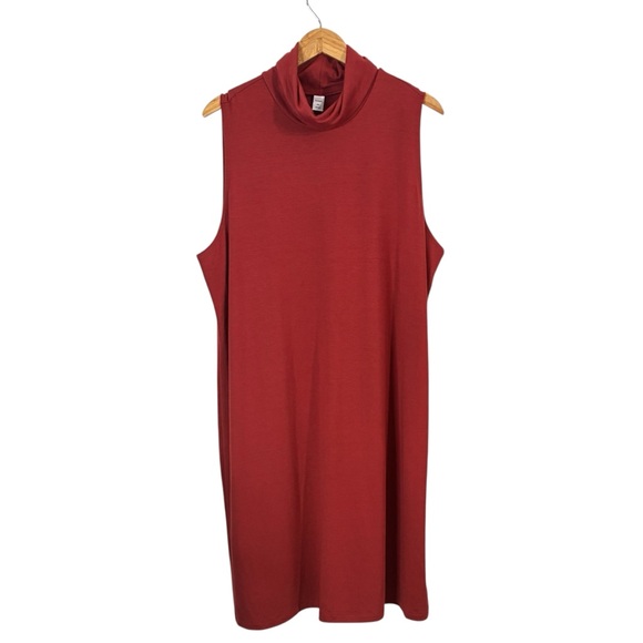 OLD NAVY Rust Mock Neck Sleeveless Shift Dress - Picture 3 of 7